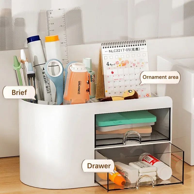 2 Drawers Simple Pen Holder, Multifunction Pencil Storage Box, Student Office Stationary Organizer, Transparent Drawer Storage Organizer, Large Capacity Sundries Storage Box, Countertop Transparent Cabinet Desk Organizer 2 Drawers Simple Pen Holder, Multifunction Pencil Storage Box, Student Office Stationary Organizer, Transparent Drawer Storage Organizer, Large Capacity Sundries Storage Box, Countertop Transparent Cabinet Desk Organizer